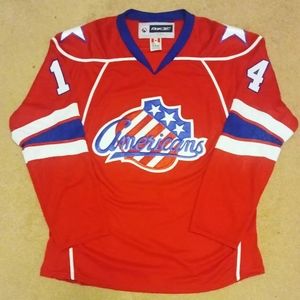 Adult Large Reebok Premier Mike Duco Rochester Americans AHL Hockey Jersey